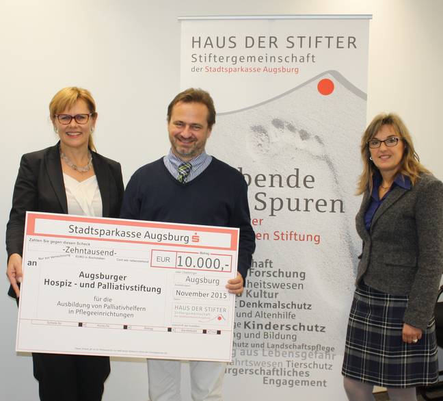 Haus der Stifter 10.000 Euro für Palliativmedizin Augsburg